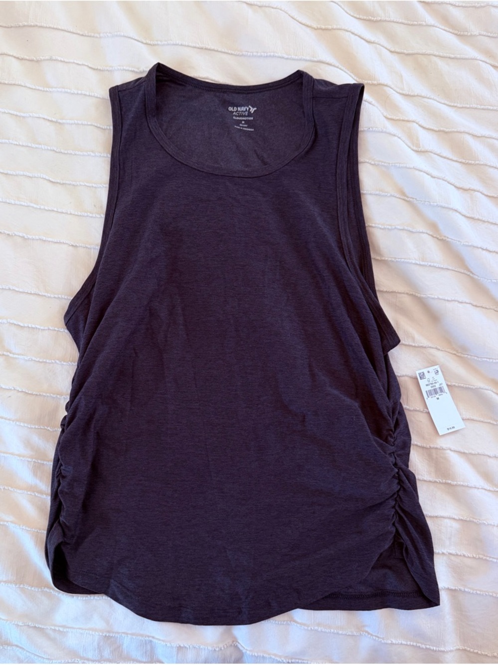 Old Navy Dark Charcoal Ruched-Side Tank Top